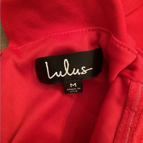 LULUS SIZE MEDIUM CONFIDENCE BOOST RED OFF THE SHOULDER BODYCON DRESS - Picture 6 of 7